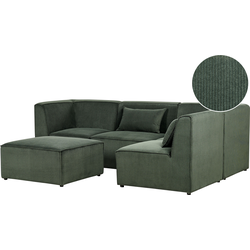 Beliani LEMVIG - Modulaire Sofa-Groen-Corduroy