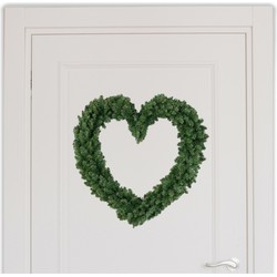 Groene deurkrans in hart vorm 50 cm - Kerstkransen