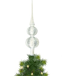 Kerst piek van glas zilver ijslak H30 cm - kerstboompieken