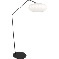 Anne Lighting - vloerlamp - ZigZag - wit zwart - metaal - booglamp - E27 - 4249ZW