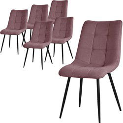 Eetkamerstoelen set van 6 Altorsa keukenstoelen met polyester hoes en stalen poten ML design