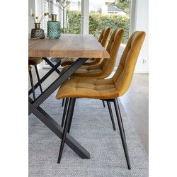 Eetkamerstoel Stof Mosterd - Zithoogte 50cm - Set van 2