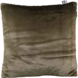 PTMD Mattie Vierkant Kussen - 45 x 10 x 45 cm - Vegan Bont - Groen