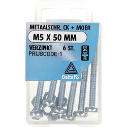 M.schroef moer ck m5x50mm 6st