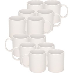 Koffiemokken Basic model - 30x - keramiek - wit - 300 ml - voor kantoor/kantine - Bekers