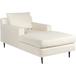 Beliani GUERET - Chaise longue-Beige-Fluweel