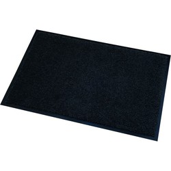 Deurmat/droogloopmat Memphis zwart 80 x 120 cm - Deurmatten