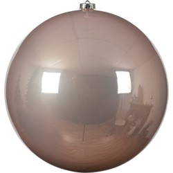 Decoris kerstbal - groot formaat - D25 cm - lichtroze - plastic - Kerstbal