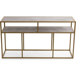 Stalux Side-table 'Teun' 150cm, kleur goud / beton