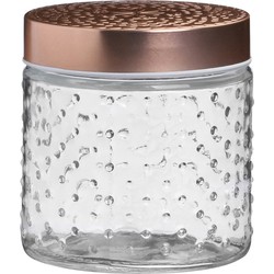 Urban Living Voorraadpot/bewaarpot Blair - 500 ml - glas - koperen deksel - D11 x H13 cm - Voorraadpot