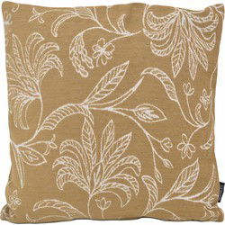 Lena Leafs Donkerbeige | 45 x 45 cm | Kussenhoes | Katoen/Polyester