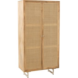 J-line - Kast Rattan Mangohout Naturel - 95x44x175cm