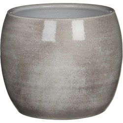 Mica Decorations Bloempot - lichtgrijs - keramiek - 20 x 18 cm - Plantenpotten