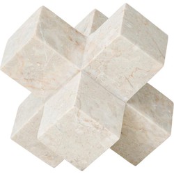 MUST Living Object Wavebreaker White,19x19x19 cm, white marble