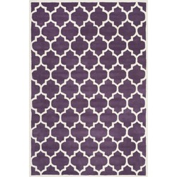 Safavieh Contemporary Indoor Hand Tufted Area Rug, Chatham Collection, CHT734, in Purple & Ivory, 152 X 244 cm