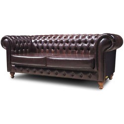 Chesterfield No Leather | 3 zits bank My Chesterfield | NAL Antiek Bruin
