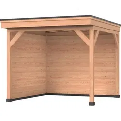 Douglas DIY overkapping 300 x 300, met achterwand en zijwand, Westwood