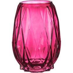 Bloemenvaas - luxe decoratie glas - roze - 13 x 19 cm - Vazen