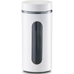 Zeller voedsel keuken voorrraadpot - metaal - wit - 1200 ml - Voorraadblikken