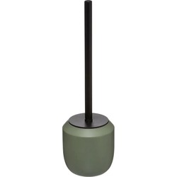 5Five Toiletborstel met houder - rond - kaki groen - polyresin - 39 cm - Toiletborstels