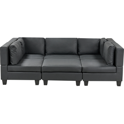 Beliani UNSTAD - Modulaire Sofa-Zwart-Kunstleer