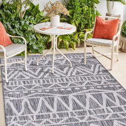 Lora Buitenkleed Grijs vloerkleed - Voor Binnen & Buiten - 240 X 340 CM