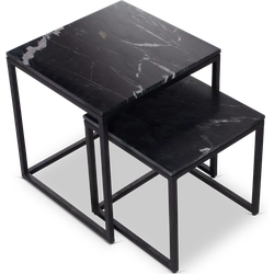 Starfurn Salontafel Daan Black marable | 50 cm | Set van 2