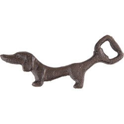 Clayre & Eef Flesopener Hond 17x8 cm Bruin Metaal Bieropener