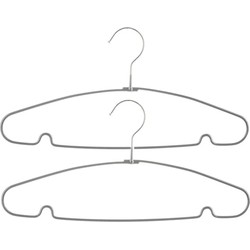 Voordeelset van 30x stuks metalen kledinghangers grijs 39 x 19 cm - Kledinghangers
