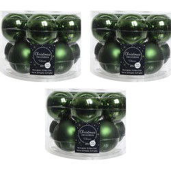 Decoris Kerstballen set - 30x stuks - donkergroen - glas - 6 cm - Kerstbal