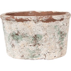 Clayre & Eef Bloempot 21x13x12 cm Beige Groen Terracotta