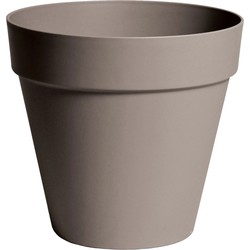 Mega Collections Plantenpot/bloempot - kunststof - taupe bruin - D26 x H22 cm - Plantenpotten