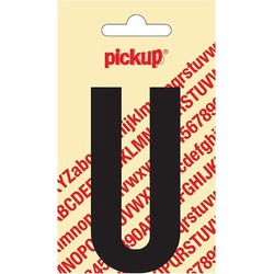 Plakletter Nobel Sticker zwarte letter u