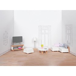 Goki Goki Doll furniture style, living room TV Rack: 9.5 x 3 x 4cm