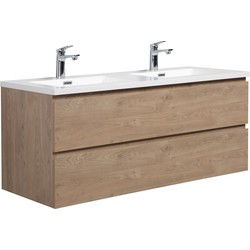 Badplaats Badkamermeubel Set Angela 120cm - Kastanje Eiken - Badmeubel met Wastafel