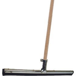 Vloertrekker/douchetrekker voor water metaal/rubber 45 cm met houten steel 130 cm - Vloertrekkers