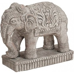 Woondecoratie olifanten beeldje grijs 27 cm - Beeldjes