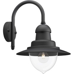 Raindrop buitenwandlamp 1-lichts zwart - Philips