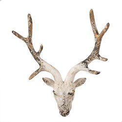 Clayre & Eef Wanddecoratie Hert Beige Kunststof