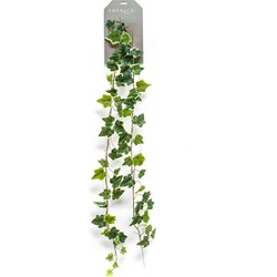 Emerald Klimop/Hedera kunstplant slinger - groen/wit - 180 cm - Kunstplanten