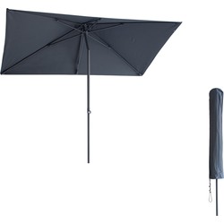 Kopu® Leon Parasol Rechthoek 150x250 cm - Balkonparasol met Hoes - Grijs