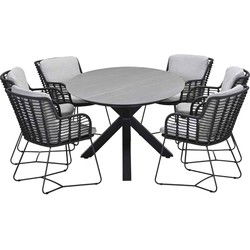Garden Impressions Fabrice tuinset 7-delig - Scot tuintafel Napoli sand 230x115 cm