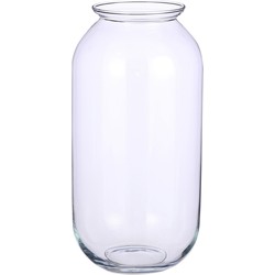 Ronde bloemenvaas/bloemenvazen 19 x 35 cm transparant glas - Vazen