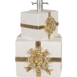 Clayre & Eef Kerstboom Standaard Cadeau 30x28x48 cm Wit Kunstleer Metaal