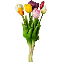 Kopu® Kunstbloemen bos Tulpen Mix 7 stuks 39 cm - Multikleur