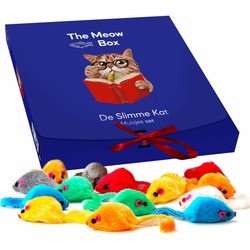Allerion Kattenspeelgoed Muizen Set - Katten Speeltjes Intelligentie - 36-delig - Zachte Felgekleurde Muisjes - In Cadeauverpakking
