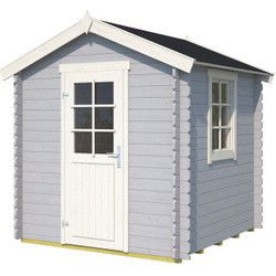 Blokhut Wels 200x200 Platinum Grey-Wit