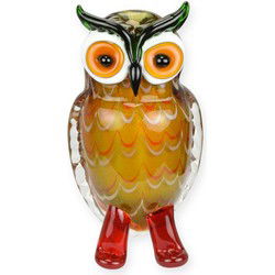 A MURANO STYLE GLASS FIGURINE OF AN OWL