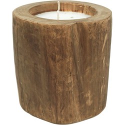 HSM Collection-Kaars Boomstam Groot-ø20x20-Naturel-Teak