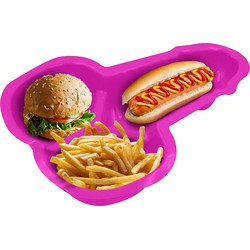 Funny Fashion Hapjes/chips serveerschaal in penis vorm - fuchsia roze - 23 x 16 cm - Serveerschalen